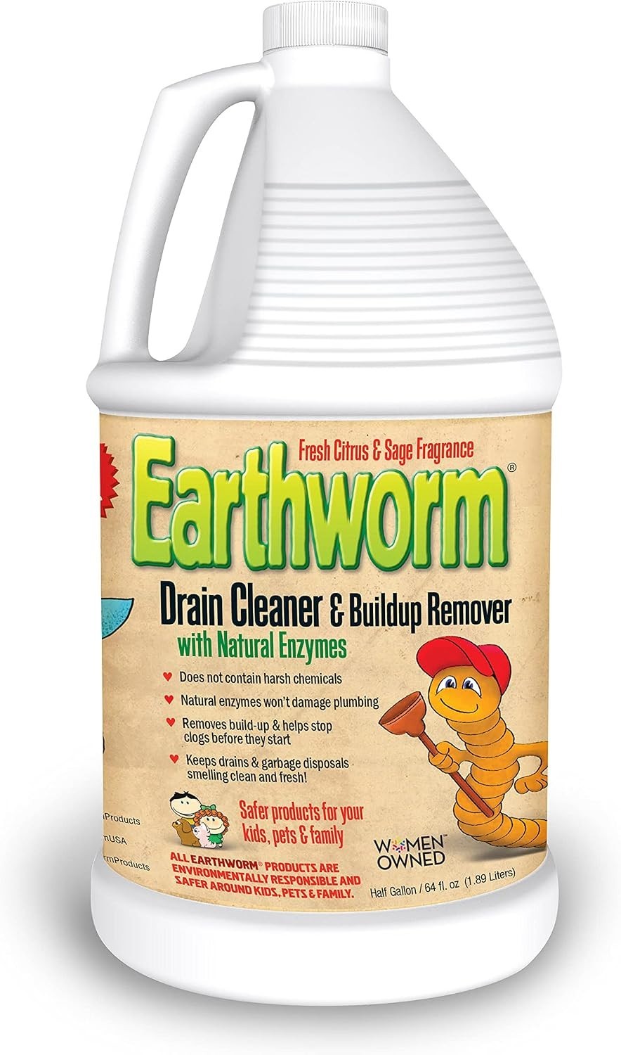 Drain Cleaner – Drain Deodorizer – Natural and Family-Safe – 64 fl oz