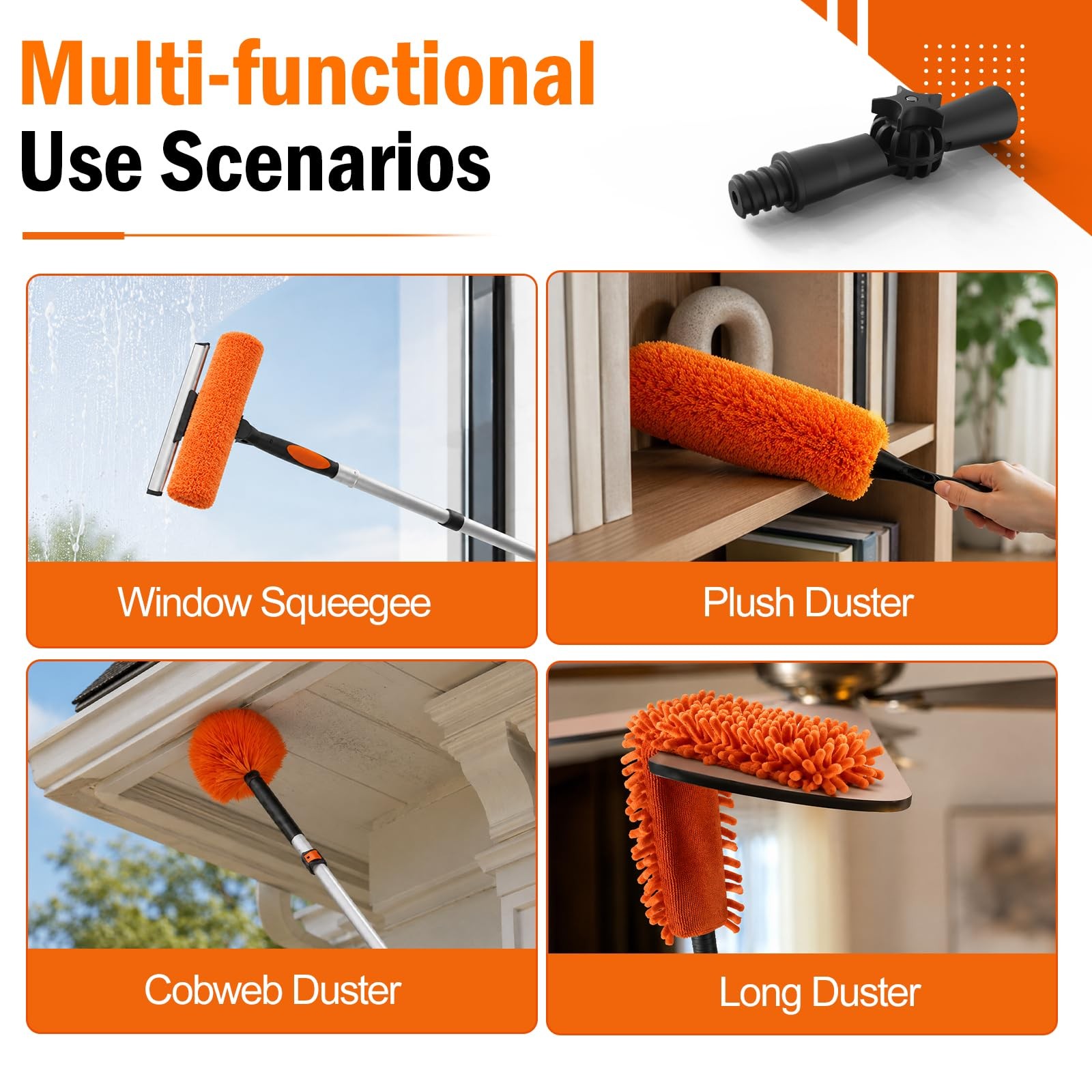 20FT High Reach Duster Cleaning Kit with Extension Pole, High Ceiling Fan Cle…