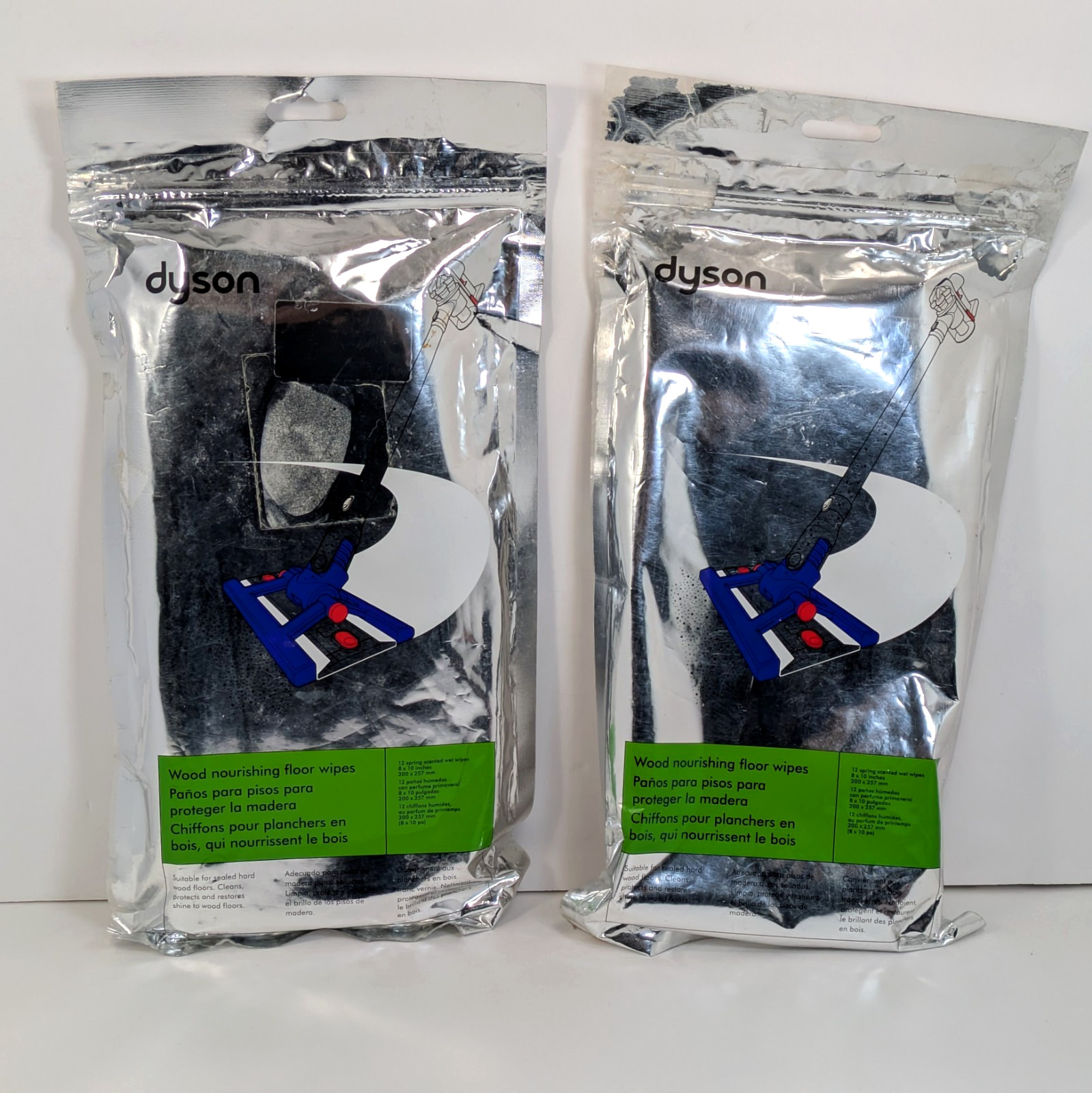 Dyson Wood Nourishing Floor Wipes (2) 12pk Spring Scented for DC56 DC57 Sealed