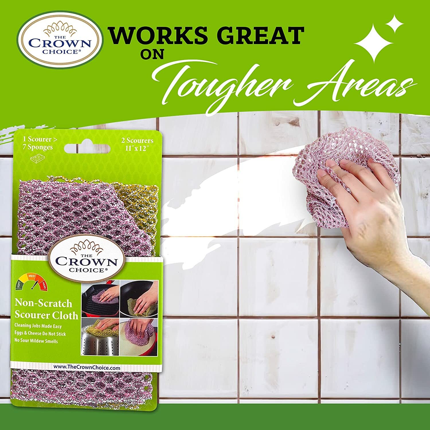 Hard Water Stain Remover Kit Hardwater Cleaner 16oz & Non Scratch Scourer NEW