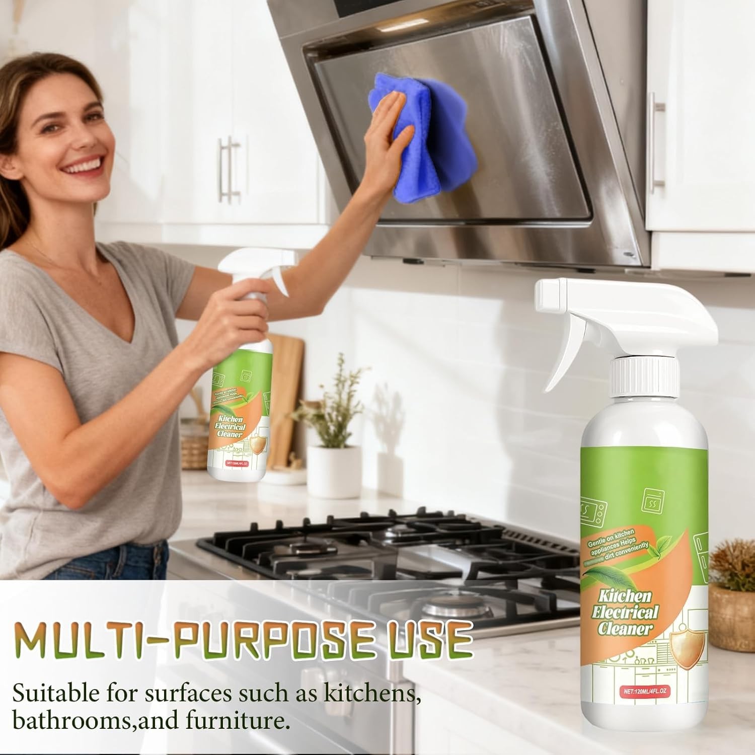 Electrolyzed Ion Kitchen Cleaner Spray Natural Enzyme Formula 2PCS Ionized