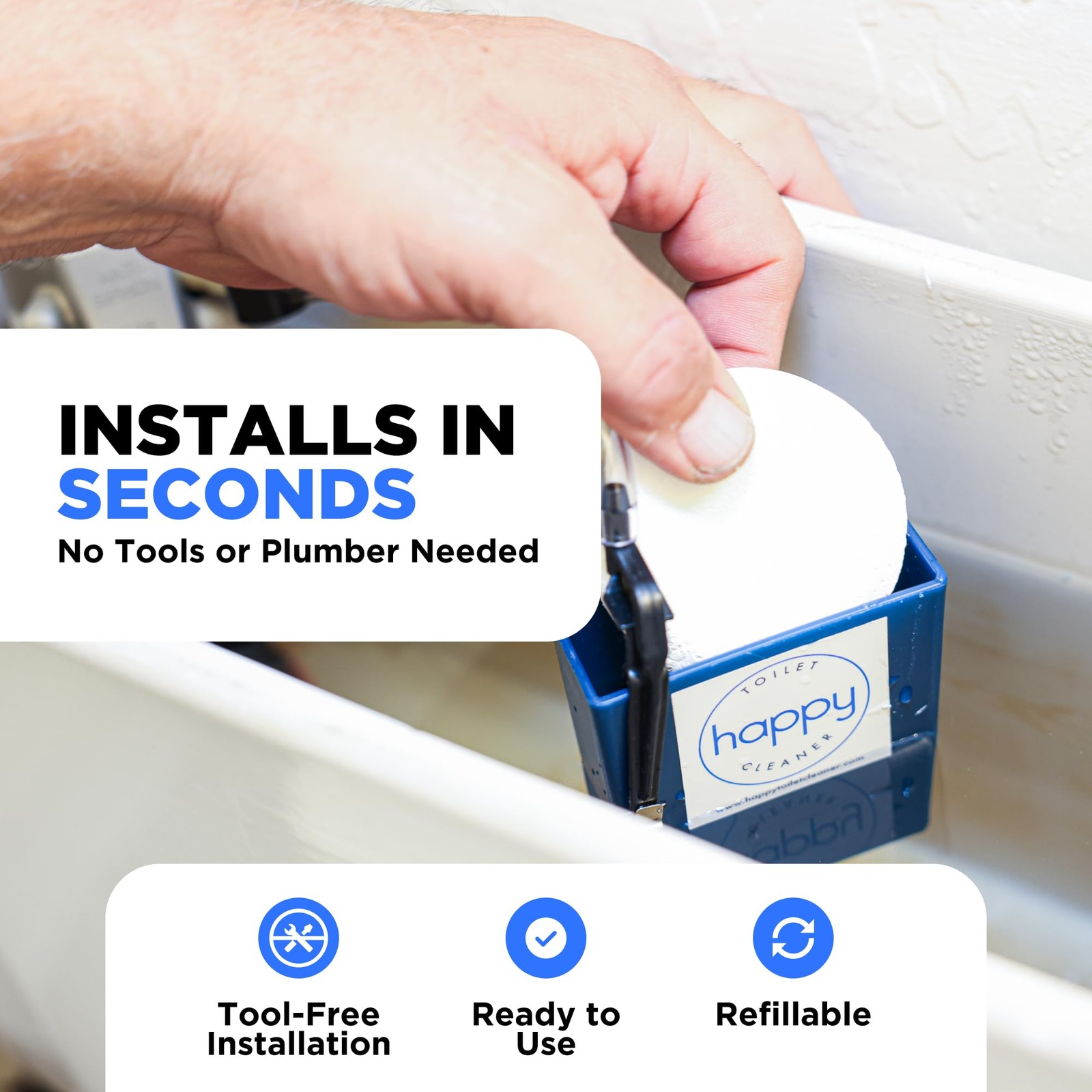 Happy Toilet Cleaner Automatic Toilet Bowl Cleaner – Easy to Install Toilet T…