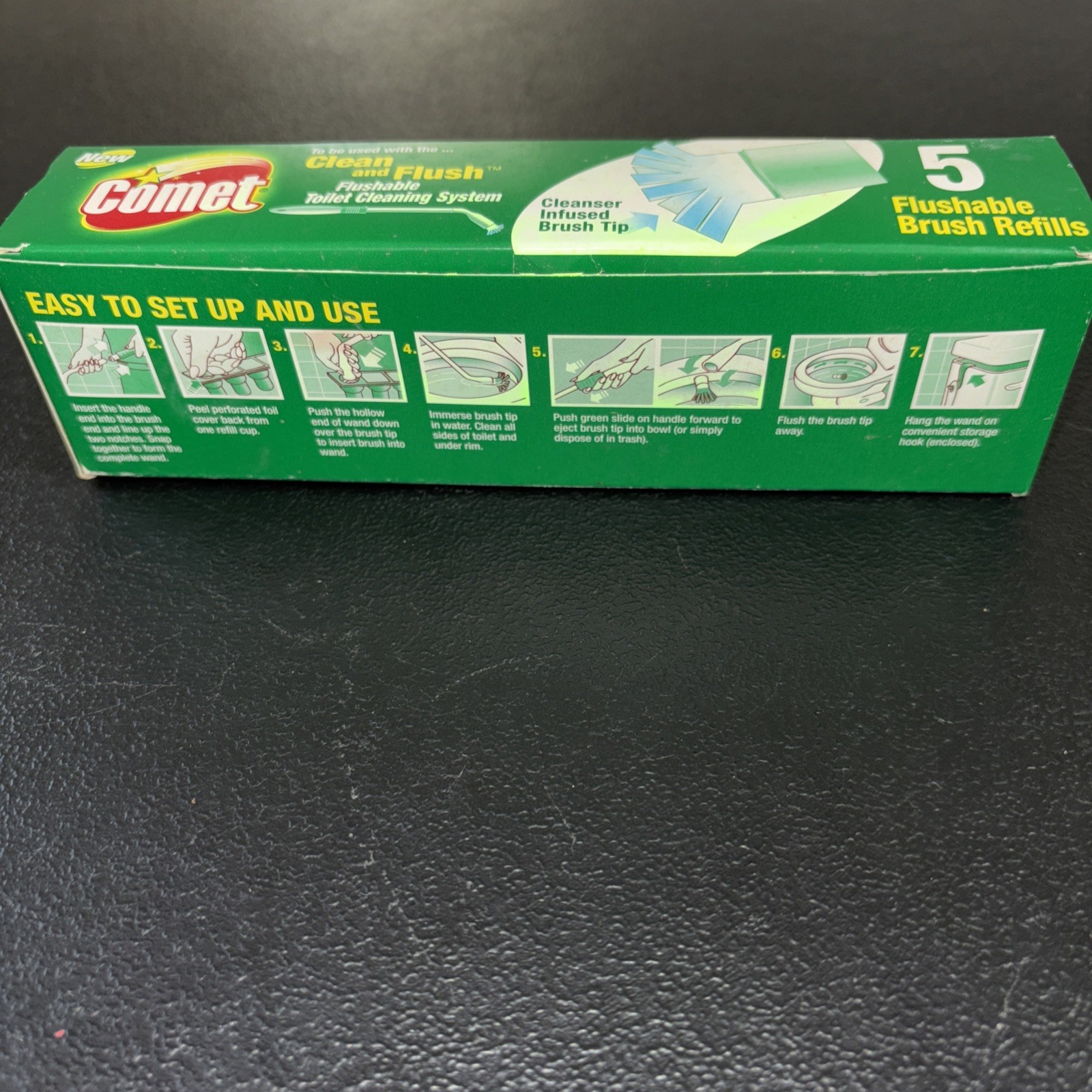 New Unused Comet Clean & Flush 5 Flushable Brush Refills New in Box