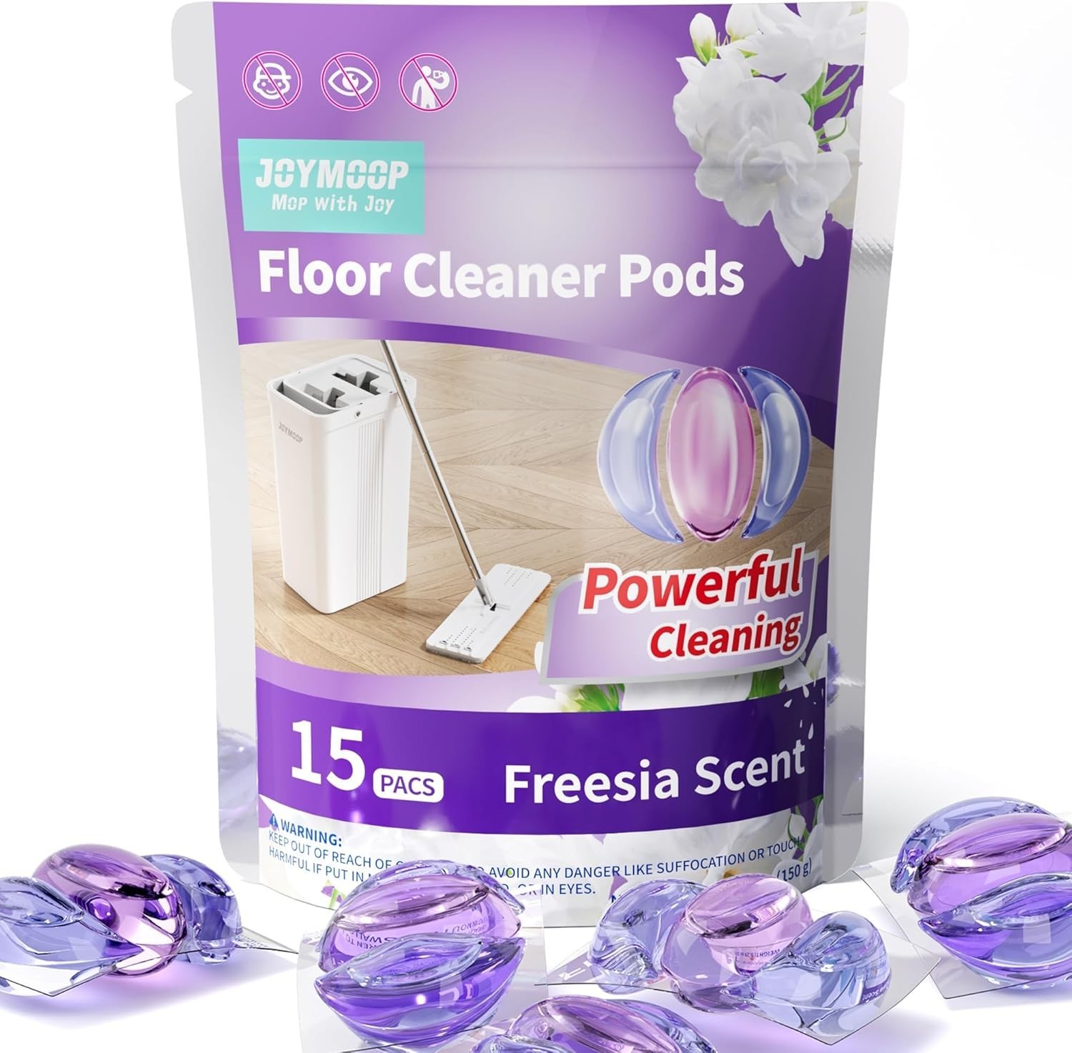 Versatile Floor Cleaner Capsules – 15 PCS for Hardwood, Tile & Laminate Cleaning