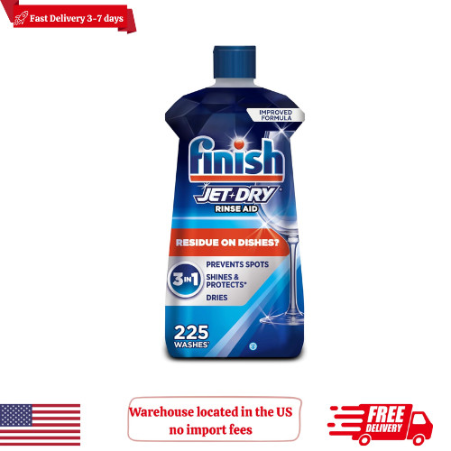 Finish Jet-Dry Dishwasher Rinse Aid, Spot-Free Shine, 23 oz, 225 Washes
