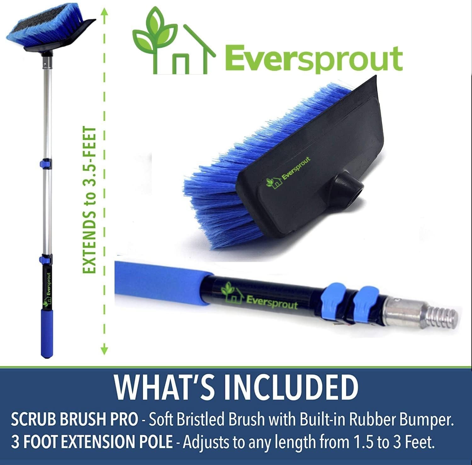 Soft Bristle Scrub Brush with Rubber Bumper