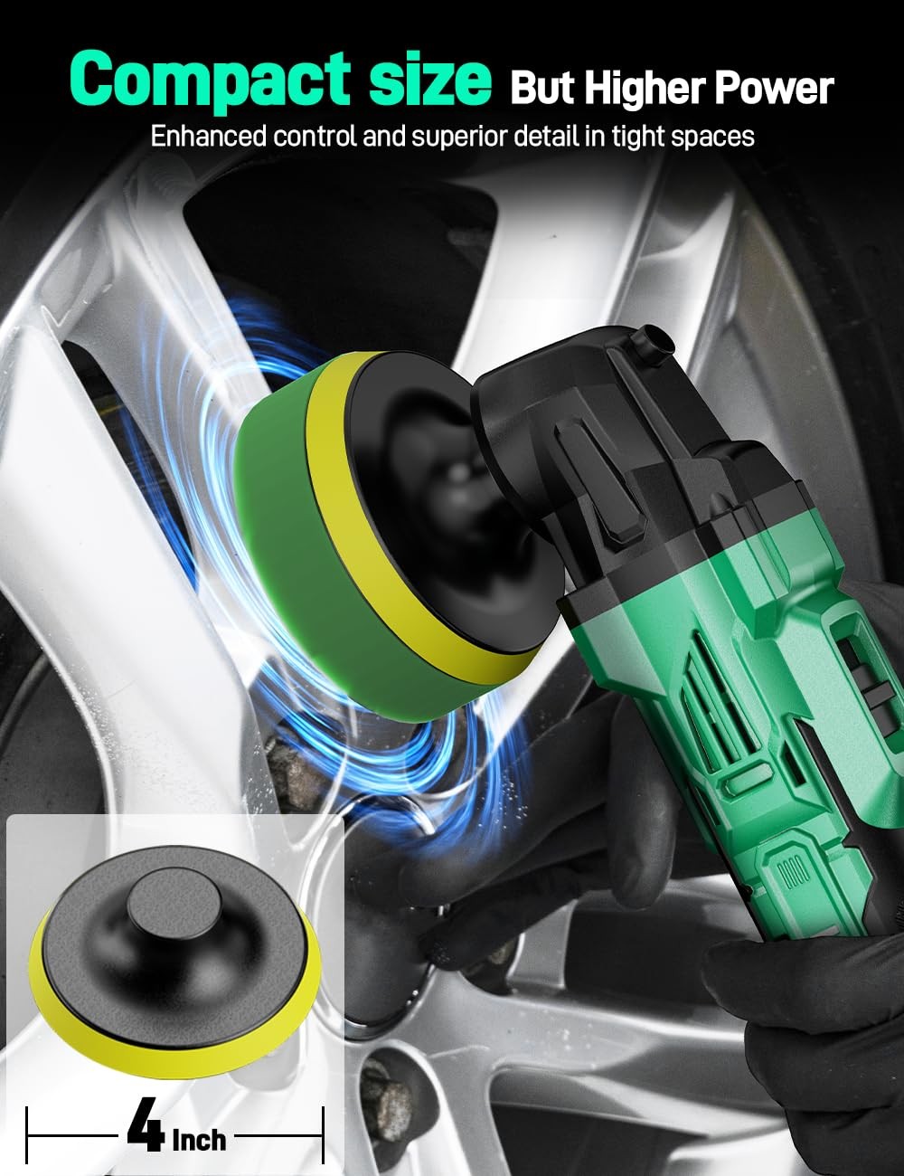20V Cordless Buffer Polisher Kit, 25Pcs Polishing Kit, 6 Speeds to 6000RPM Co…