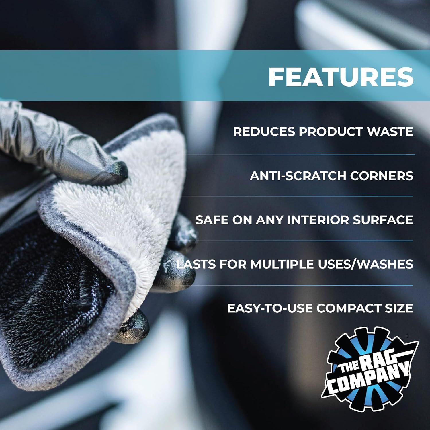 – Interior Scrubber – Soft Microfiber Pad Safe for All Automotive Interior Surfa