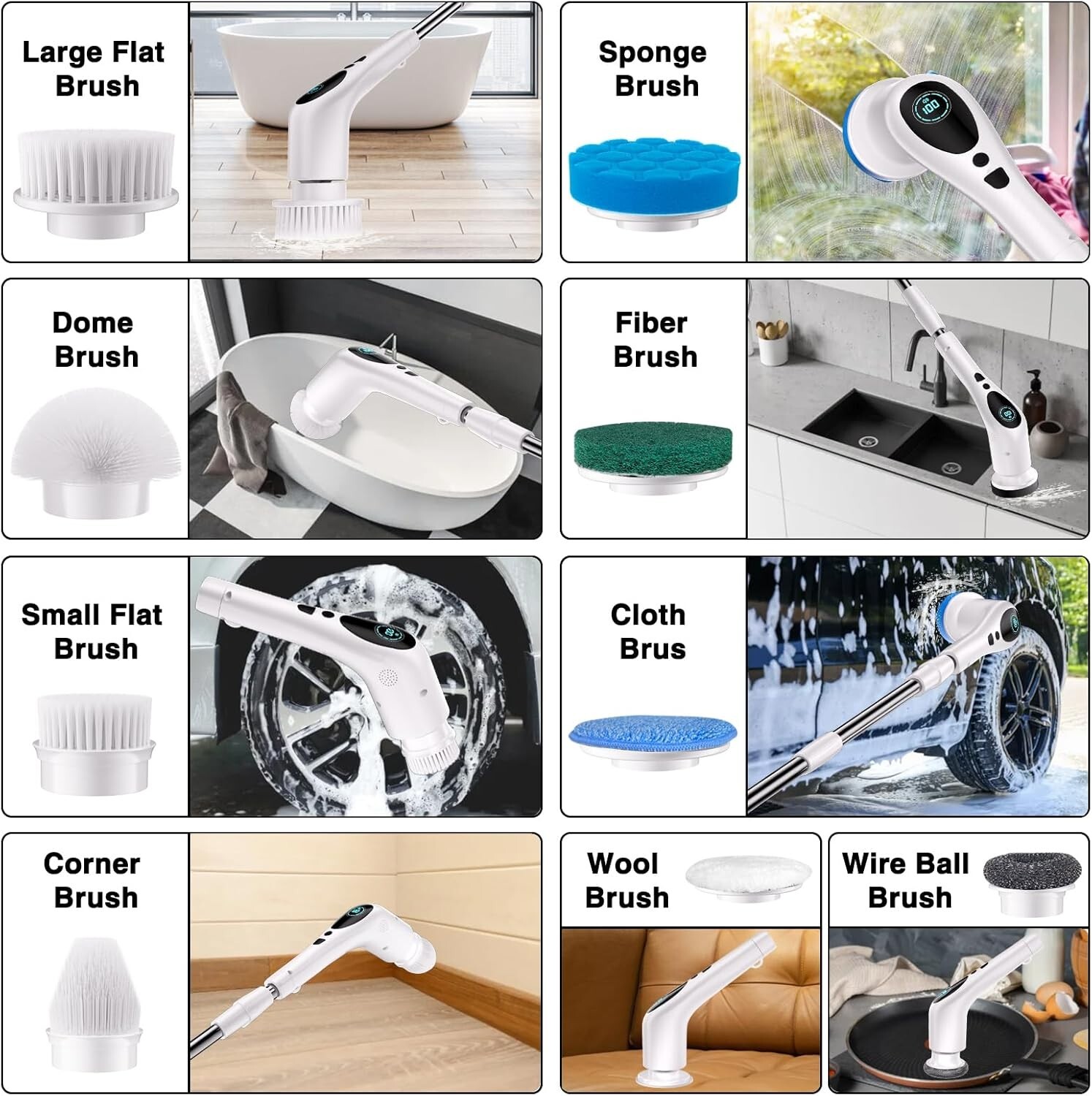 Fregadora de bañeras y azulejos con centrifugado eléctrico y transmisión de voz