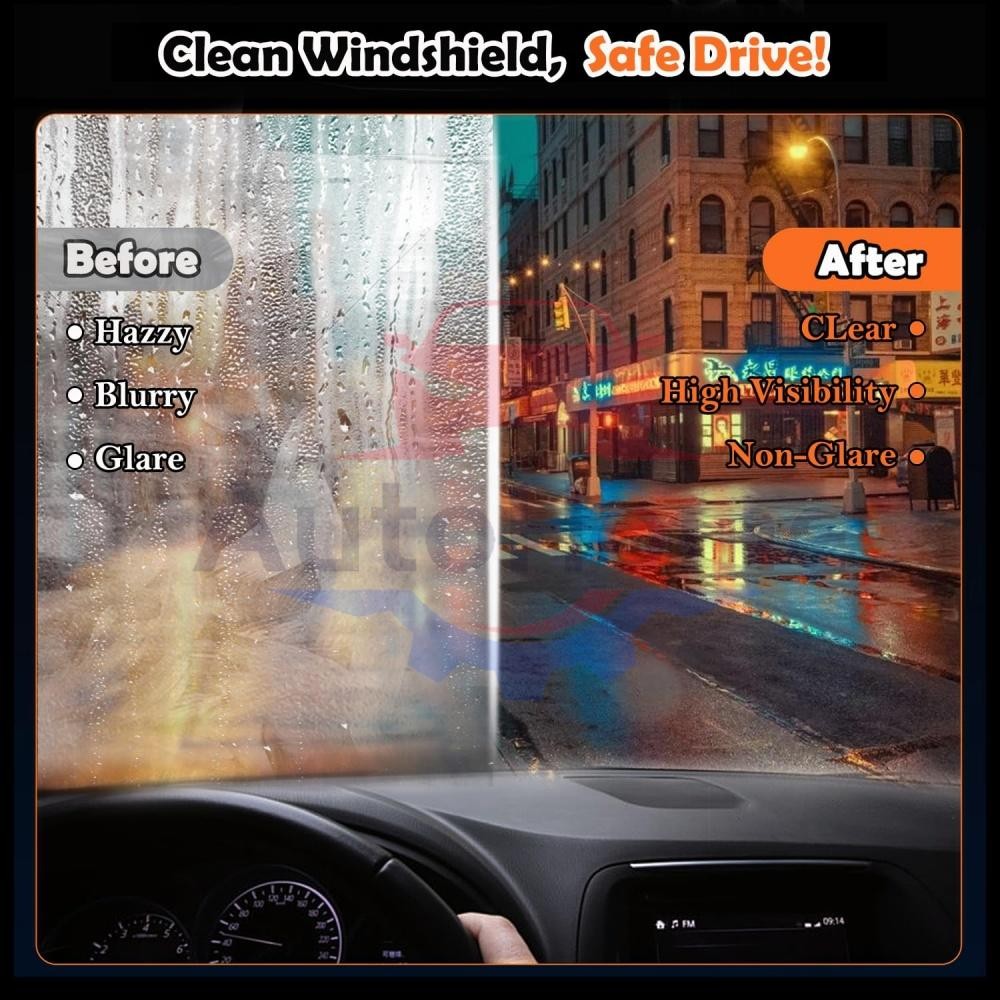 Glass Emulsion Cleaner,Handle Oil Film Remover,100ml w/ Brush Head