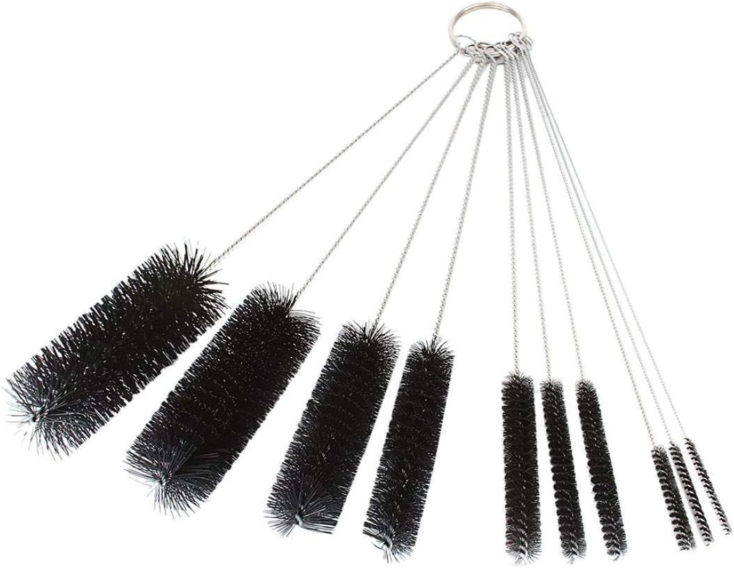 Long Straw Brush, Nylon Pipe Tube Cleaner 8.2-ihch 10 Different Diameters Set of