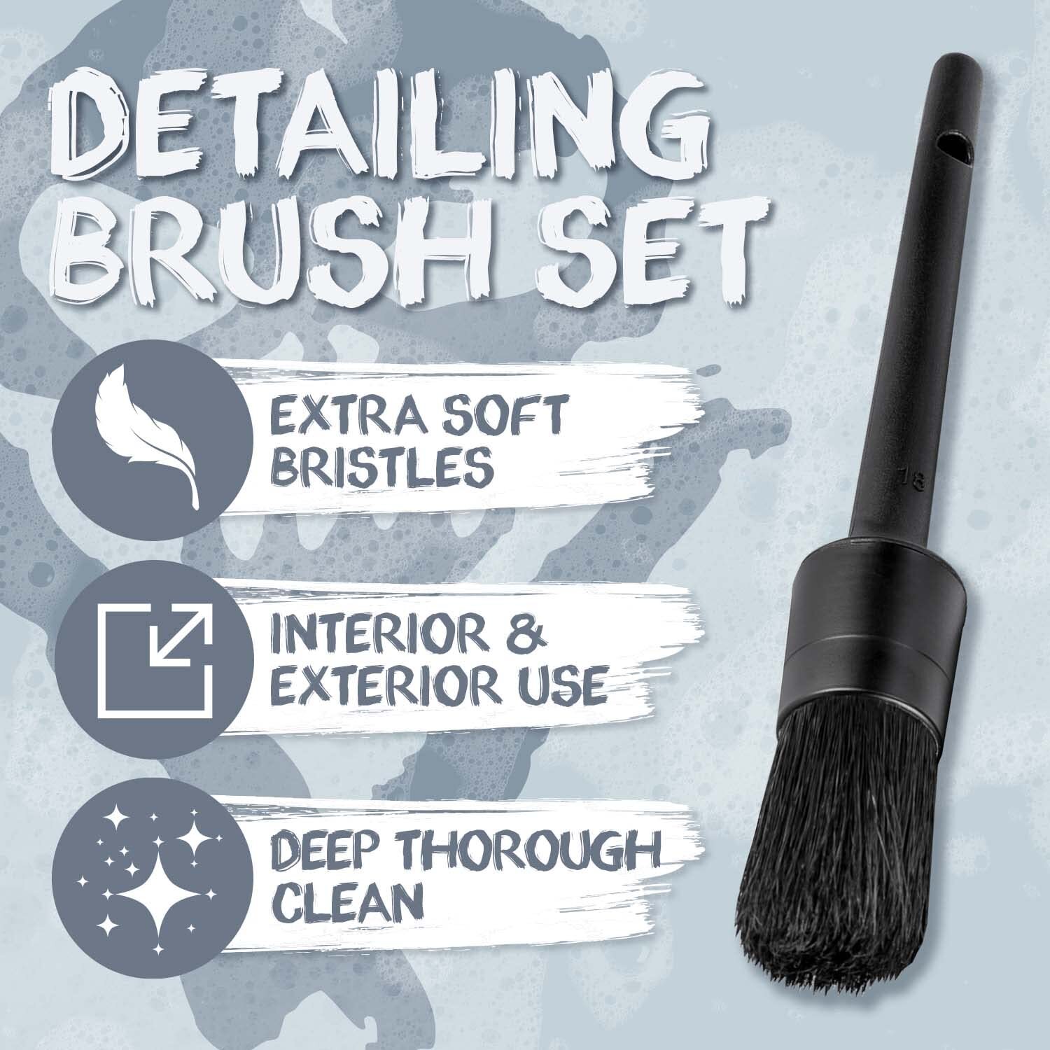 Vr1028 Fivepiece Detailing Brush Set Synthetic Bristles For Interior/exterior Us