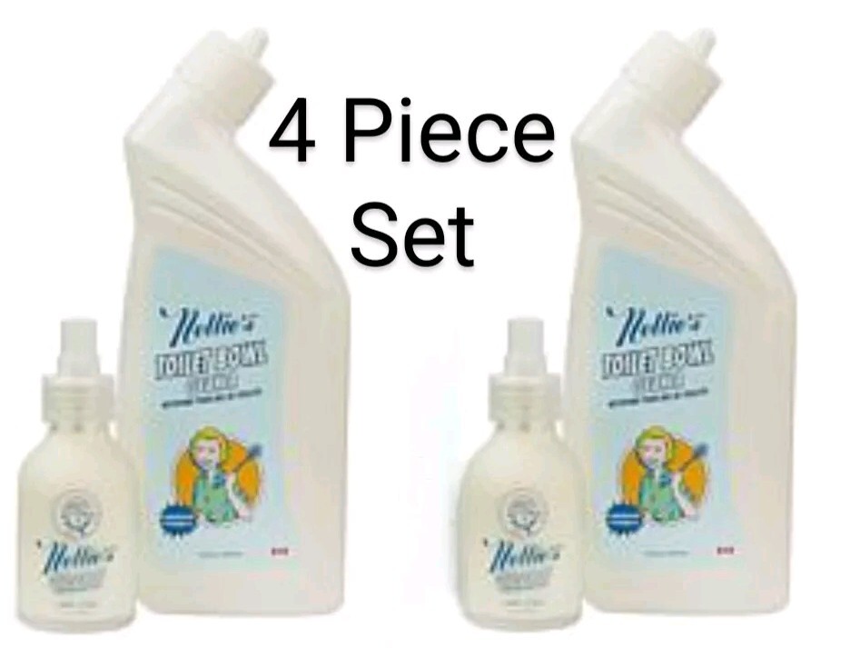 Nellie’s 4 Piece Toilet Bowl Cleaner Set-24 oz. and Toilet Spray 3.38 oz-Sealed