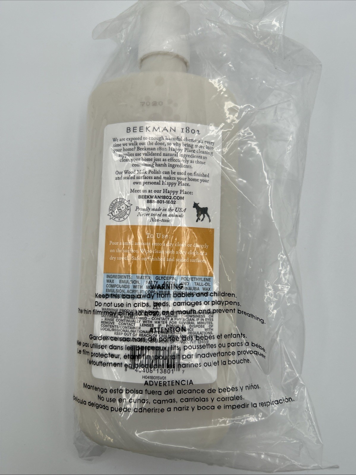 Beekman 1802 Happy Place Wood Milk Polish 20 fl oz. Non-Toxic Cruelty Free USA