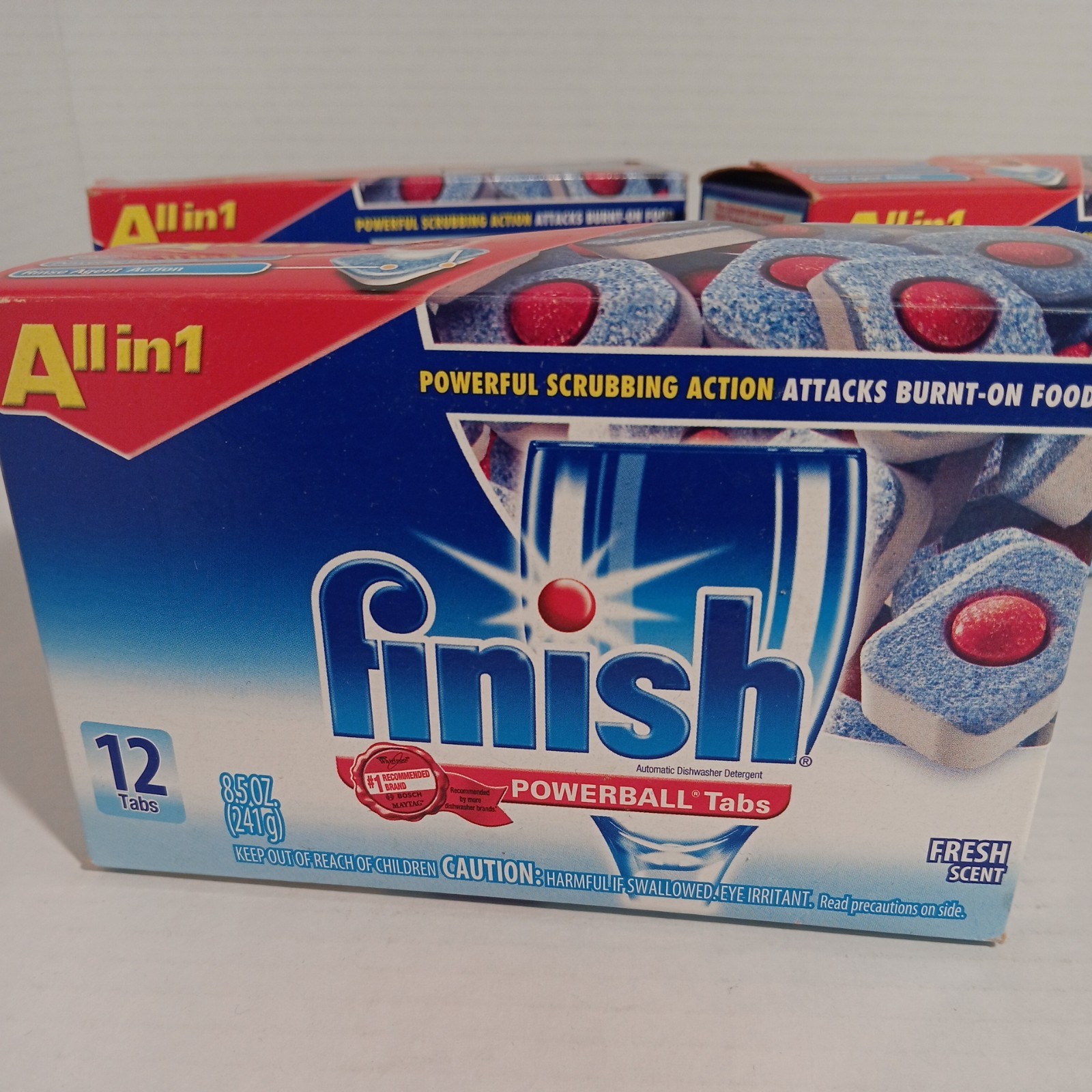 Finish Powerball 8.5 Oz Powerball Tabs 12 Dishwasher Pods All in 1 Fresh Scent