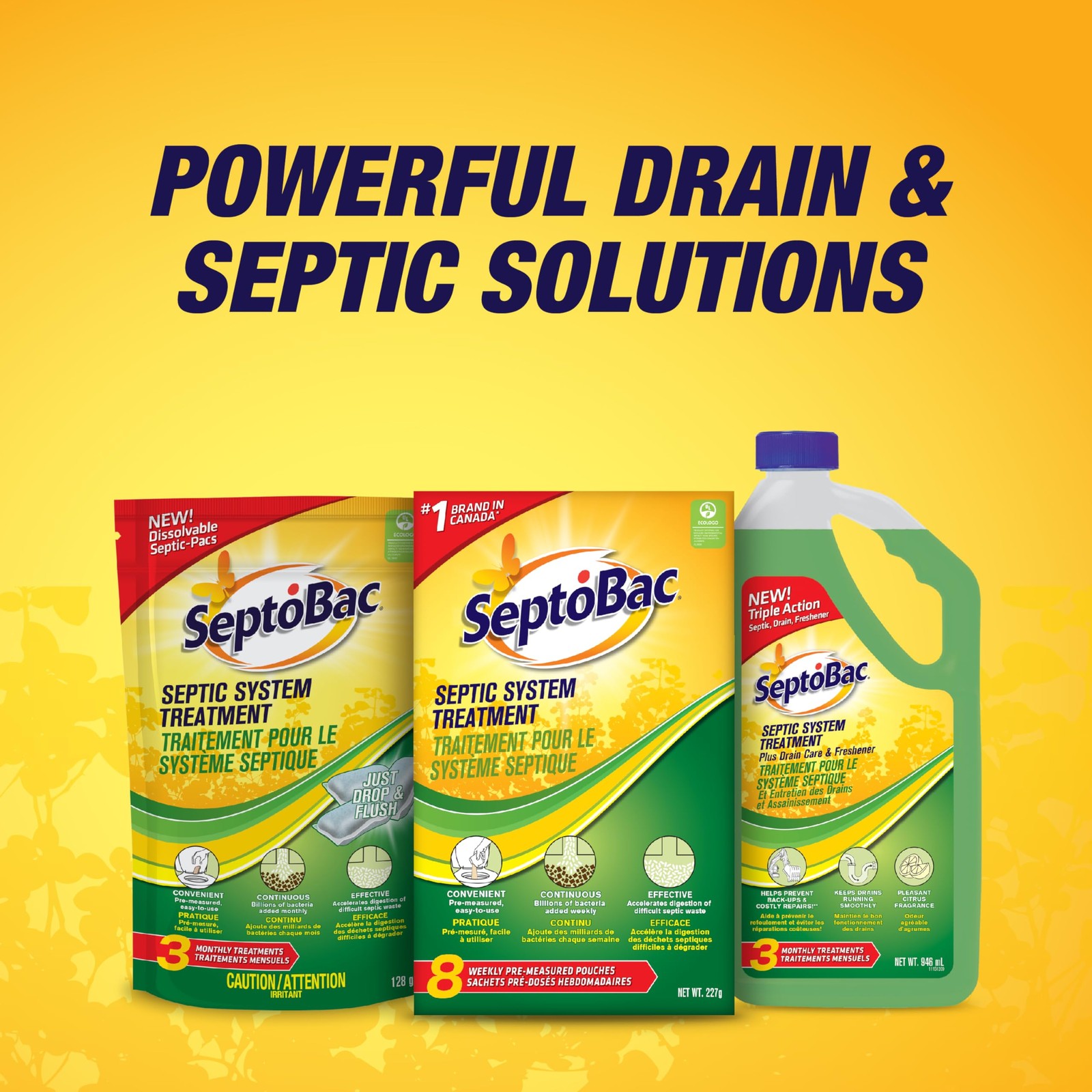 Septic Tank System Treatment, Pre-Measured Pouches for Weekly Use in Sewage W…