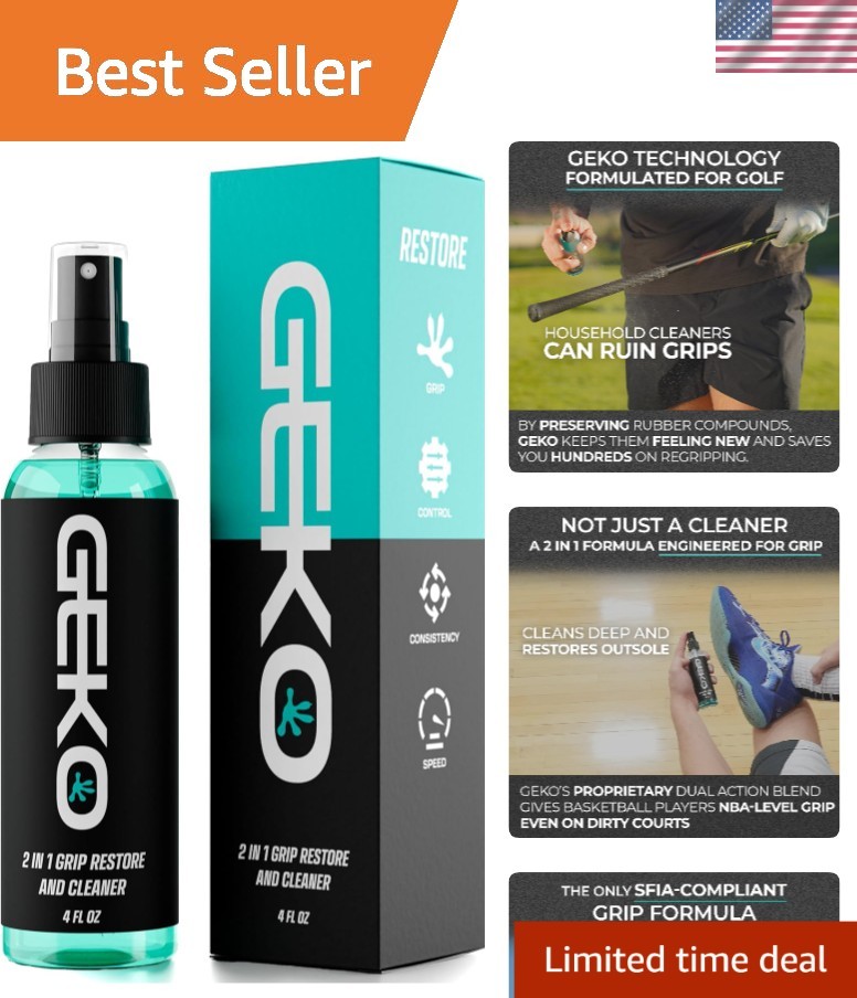 Unisex Geko Sports Grip Restore & Cleaner – Essential 4 Fl Oz Spray for Athletes