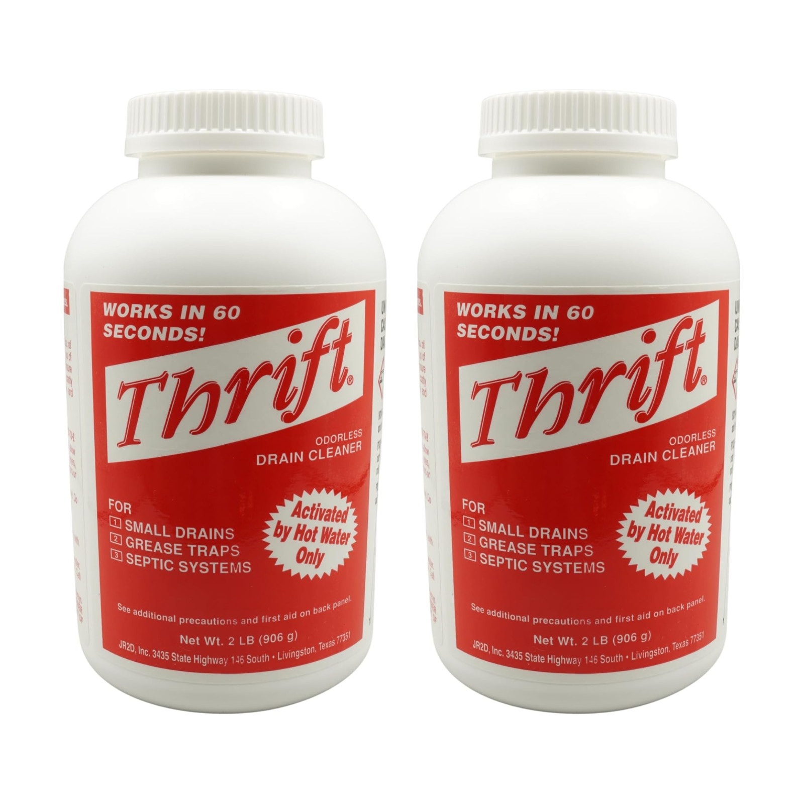 Thrift T-200 Drain Cleaner 2 lb Granular Drain Opener (2 Pack) FREE SHIPPING