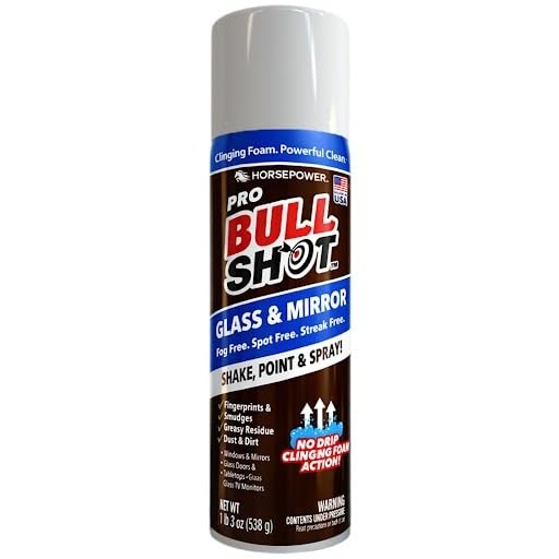 Bull Shot Glass & Mirror Cleaner, As Seen On TV, No-Drip Foaming Glass Cleane…