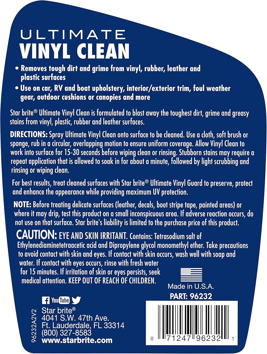 Vinyl Clean Spray 32 Oz – All-in-One Cleaner for Rubber, Leather & Plastic