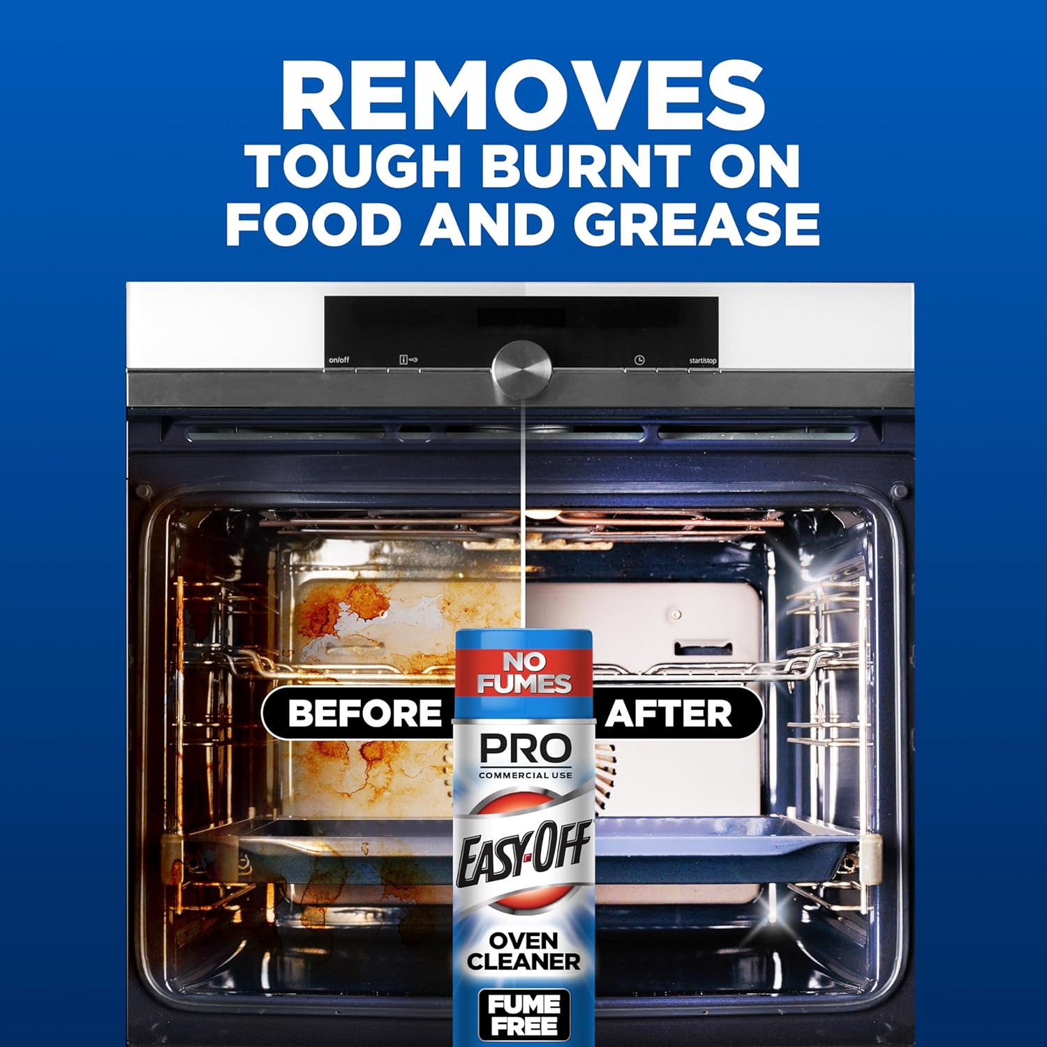 Easy-Off Fume Free PRO Size Oven Cleaner Foam, Removes Grease & Burned-On Food,