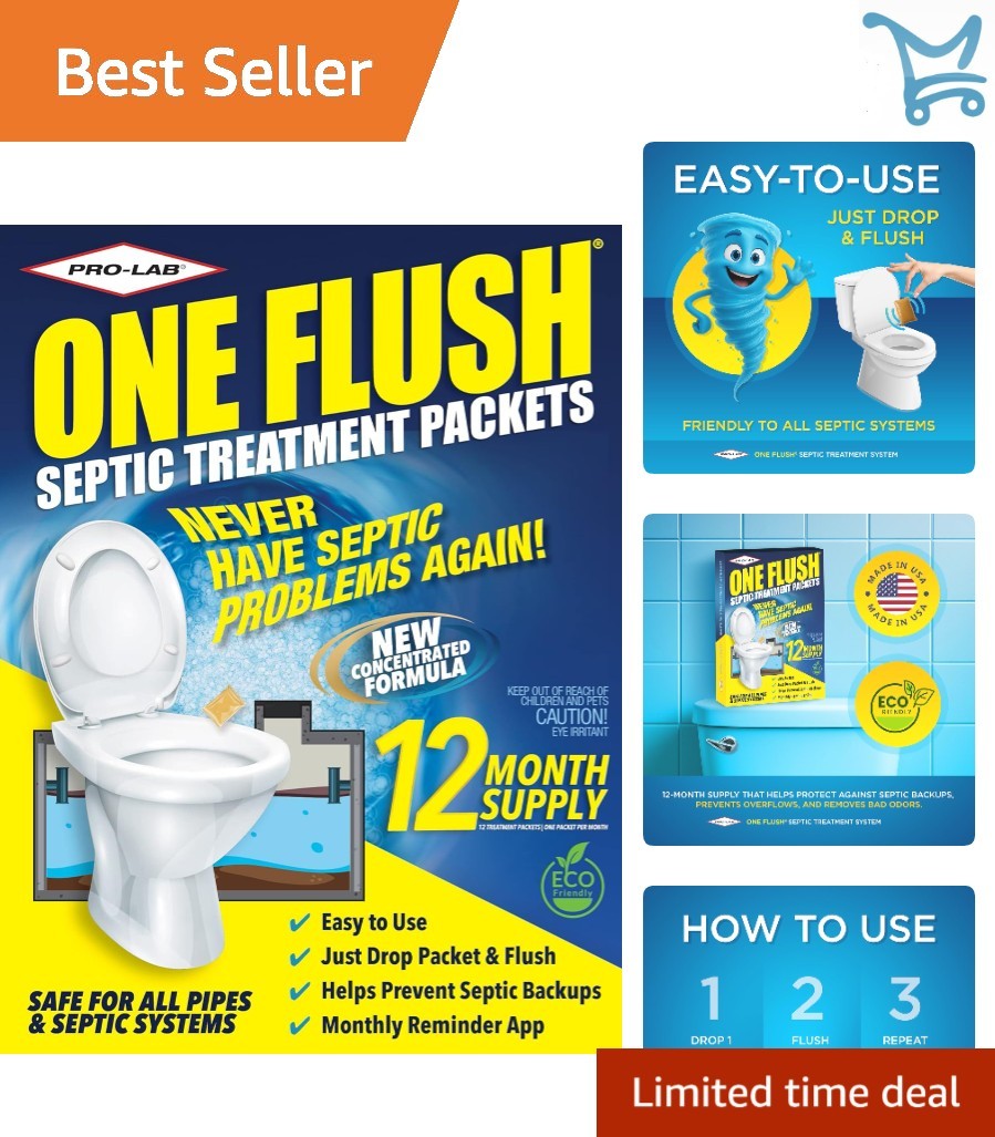 Septic Tank Treatment Packets Natural Enzymes Bacteria 1- Supply Household