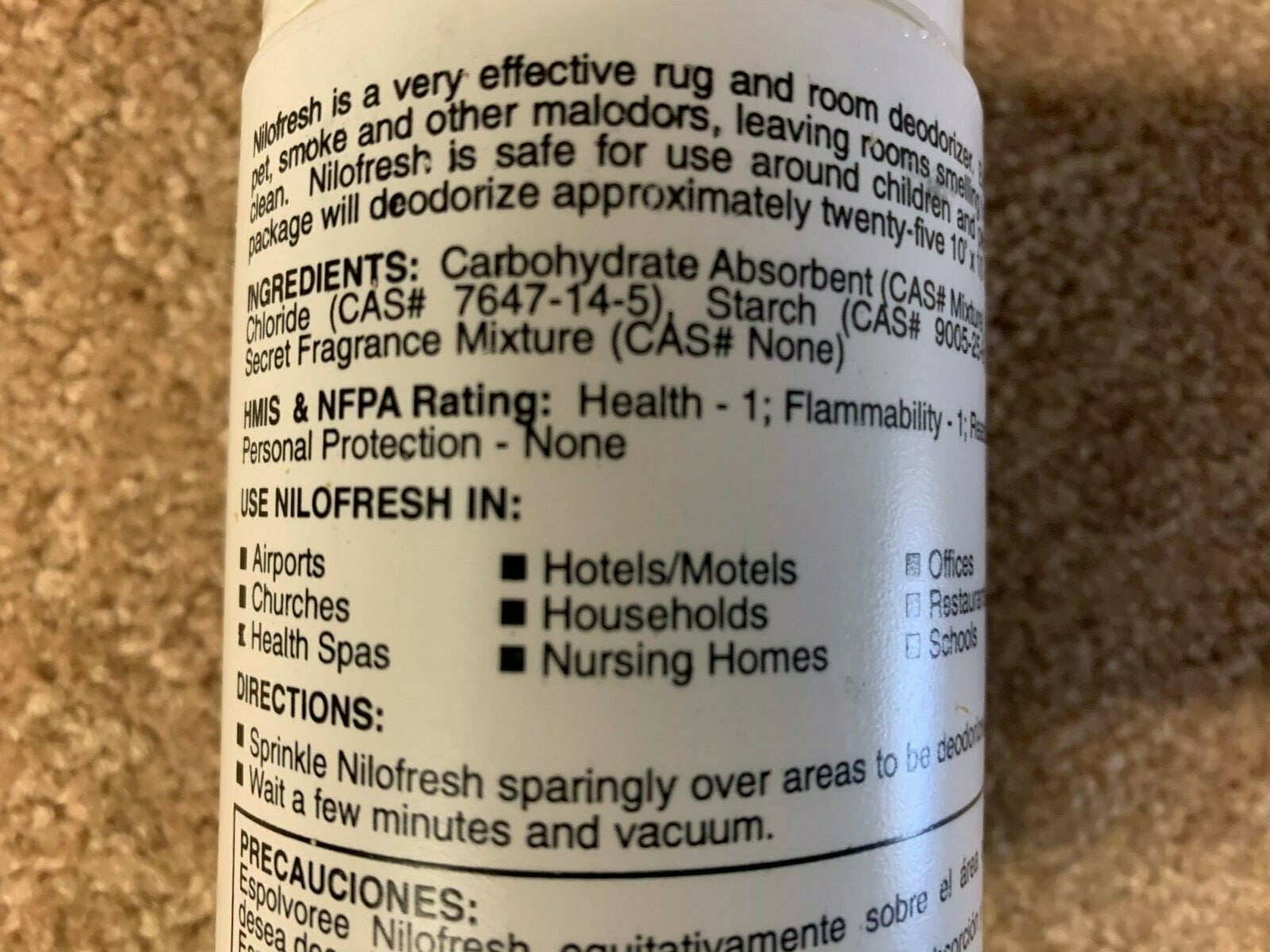 Nilofresh Cucumber melon Scent Rug and Room Deodorizer Odor Neutralizer 12-NFL