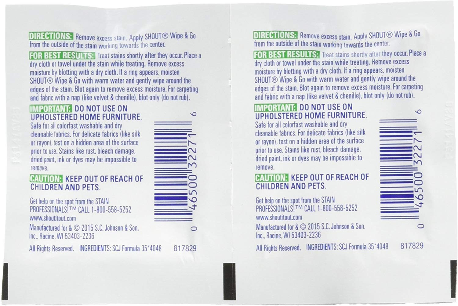 80 Count Travel Size Surface Cleaning Wipes Stain Treatment Towelettes
