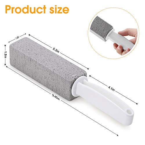 Kadden 2 Pack Pumice Stone Toilet Bowl Cleaner with Handle, Hard Short Handle