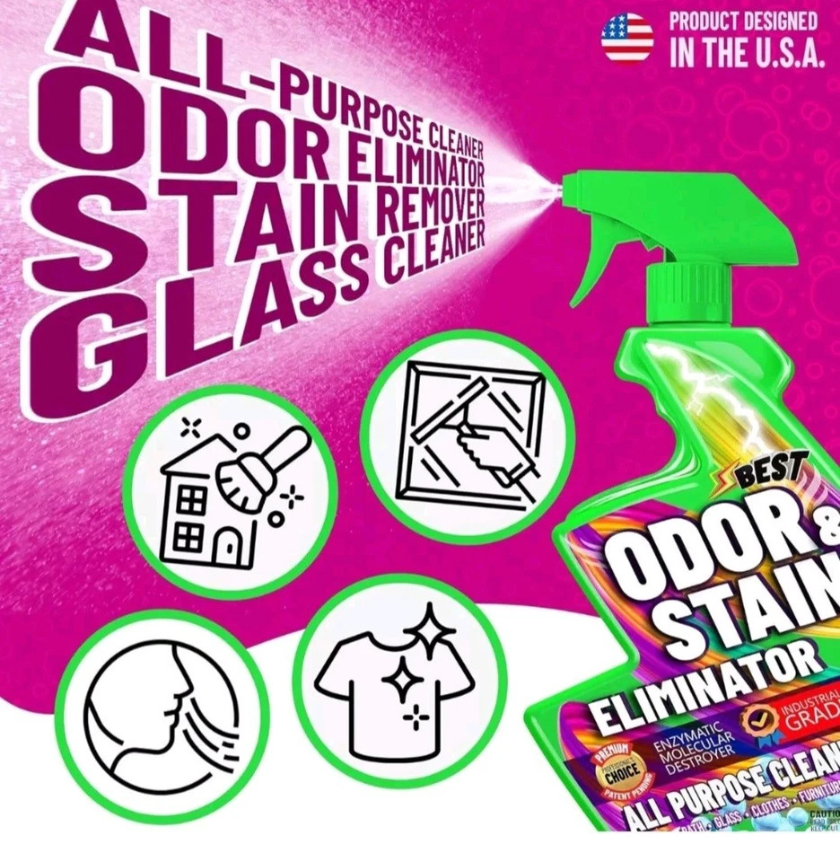 Best Odor & Stain Eliminator All Purpose Cleaner, Industrial Grade 32 oz