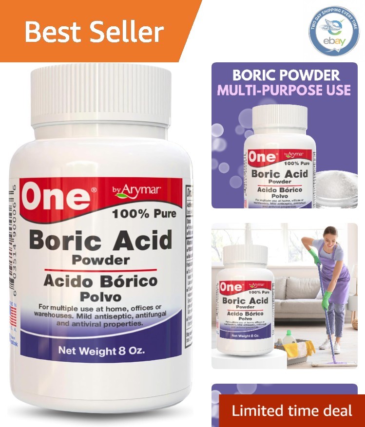 Eco-Friendly 8 Ounce Boric Powder: Pure Granular Household Cleaner & Freshener