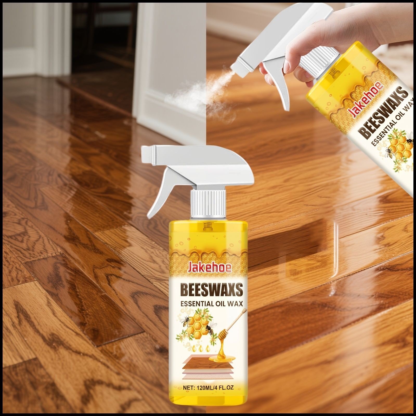 4.06oz Multi-purpose Wood Floor Beeswax Care Spray Cleaner – Suitable for…