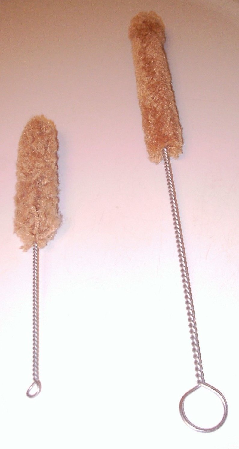 Fine Soft Tube Bottle Brushes 2 pc set 1 Inch Diameter 9 & 16 In. Length NEW