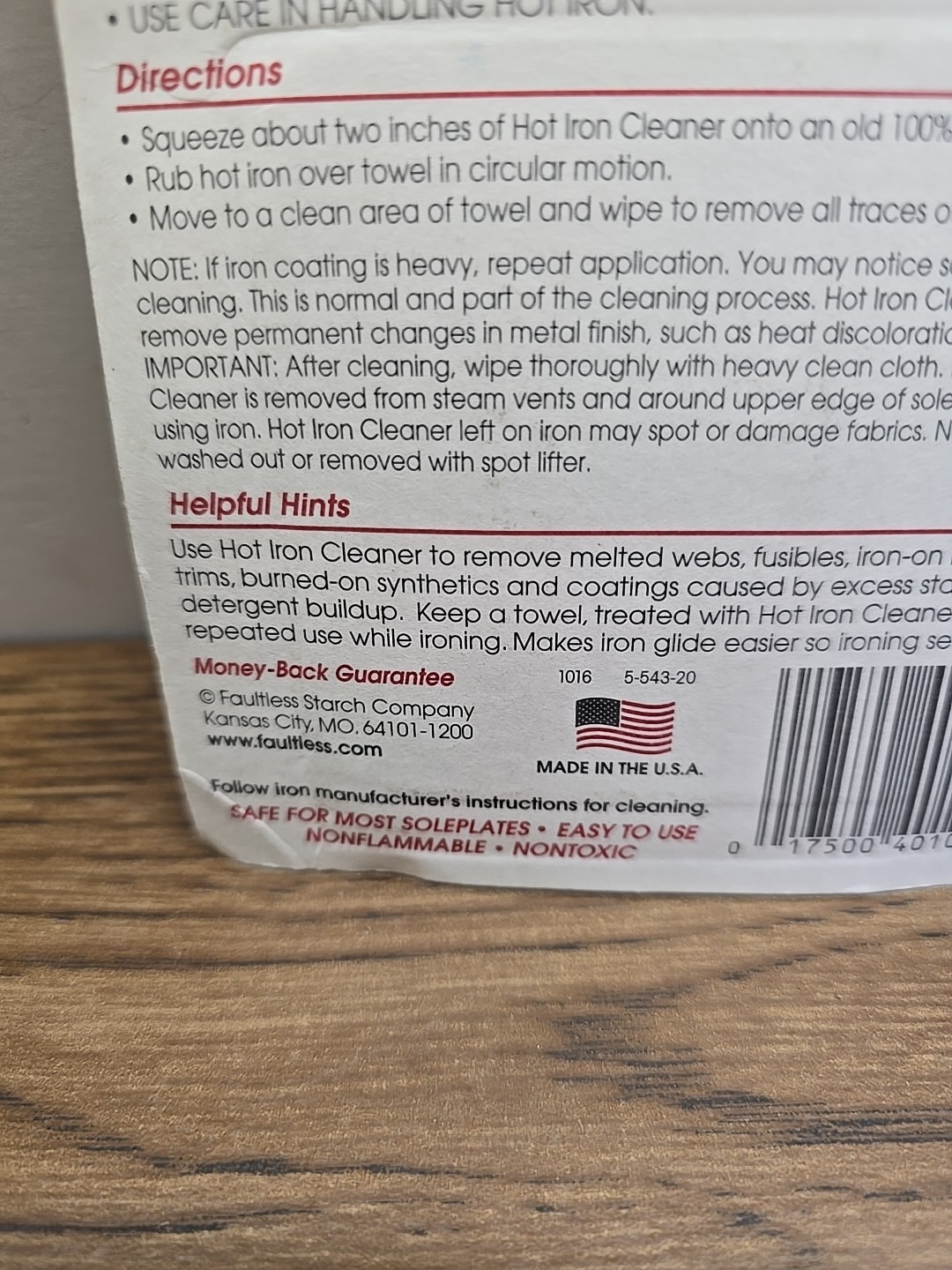 Faultless Hot Iron Cleaner USA Metal Teflon Silverstone Safe 2 Pack NEW
