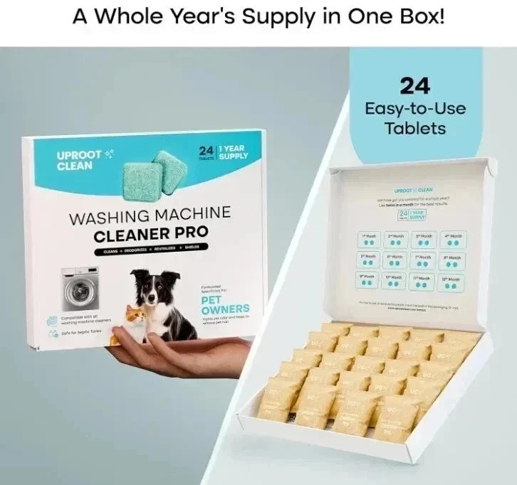 Uproot Clean Washing Machine Cleaner Tablets – 24 Pack for a 12 Month Supply NEW