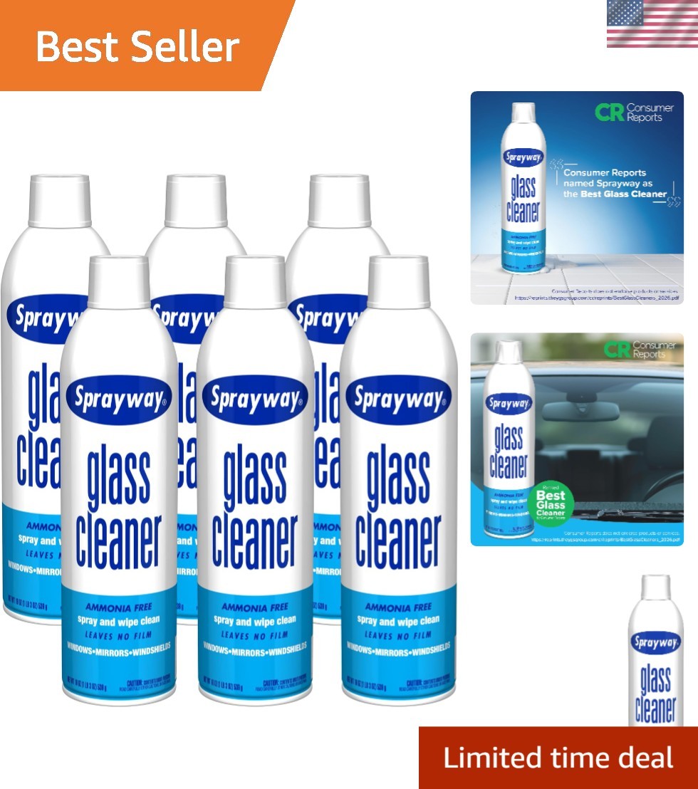 Glass Cleaner with Foaming Spray for a Streak-Free Shine for Home and Automot…