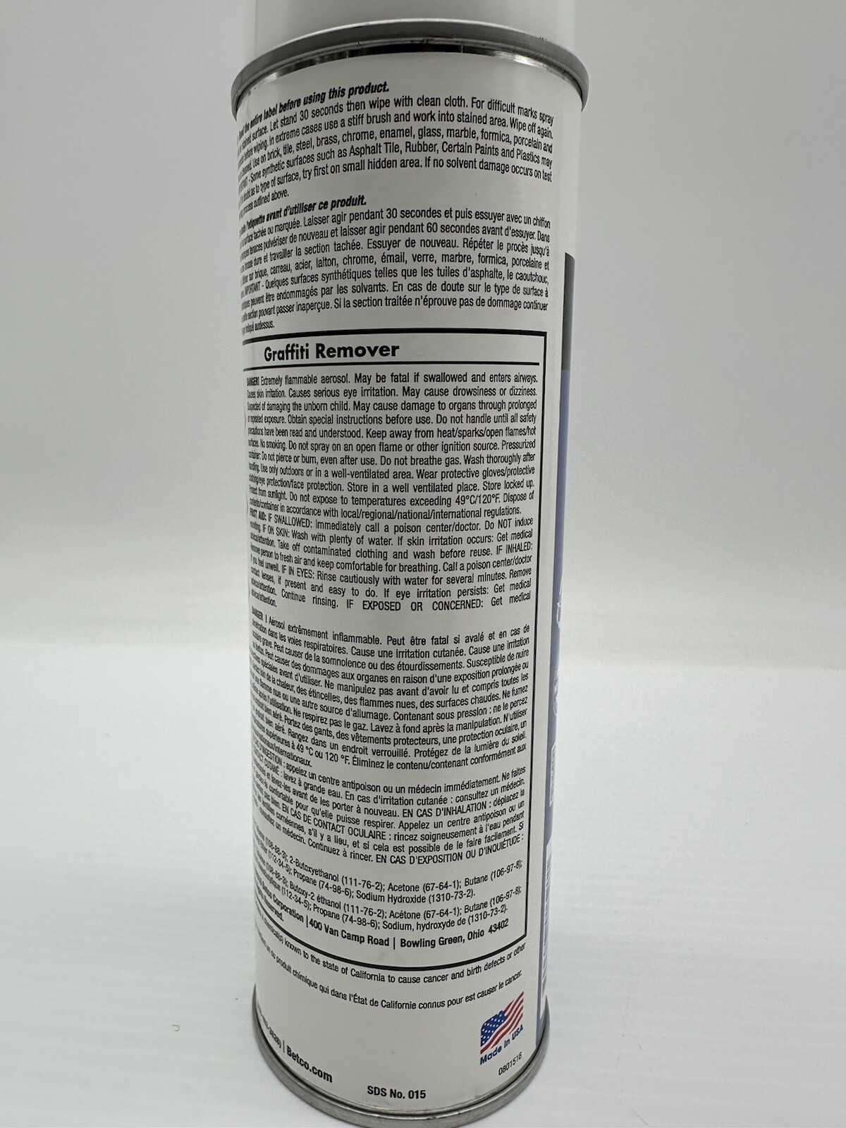 Betco Graffiti Remover Spray Flammable 15 oz Net Weight 015 New Made In USA