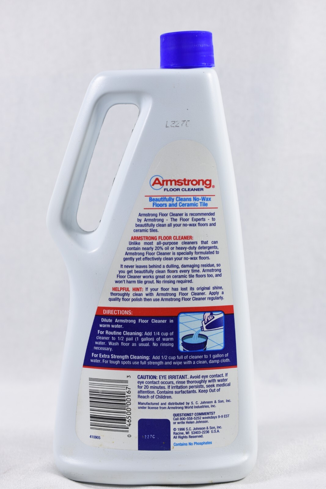 Armstrong Concentrated Floor Cleaner No Residue SC Johnson 32 Fl Oz NOS