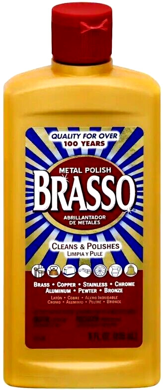 Brasso Metal Polish Brass For Copper Stainless Steel Chrome Aluminum Bronze 8oz.