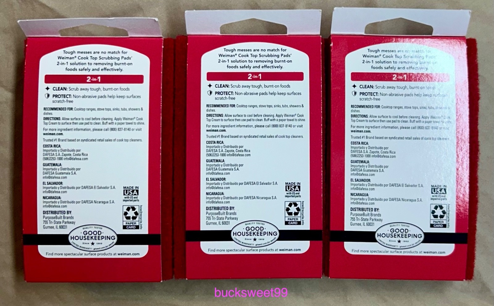 WEIMAN Cook Top Scrubbing Pads – NON- Scratch – 9 Pads TOTAL