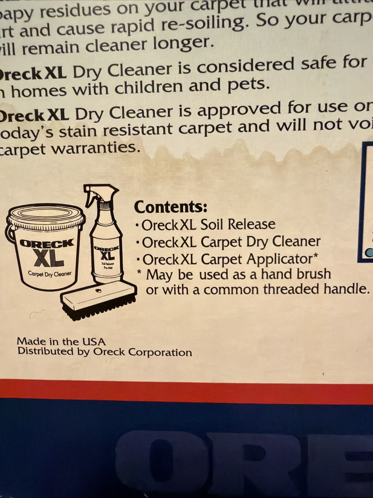 Oreck XL Dry Carpet Cleaning System Kit Used Soil Release Brush Powder Cleaner