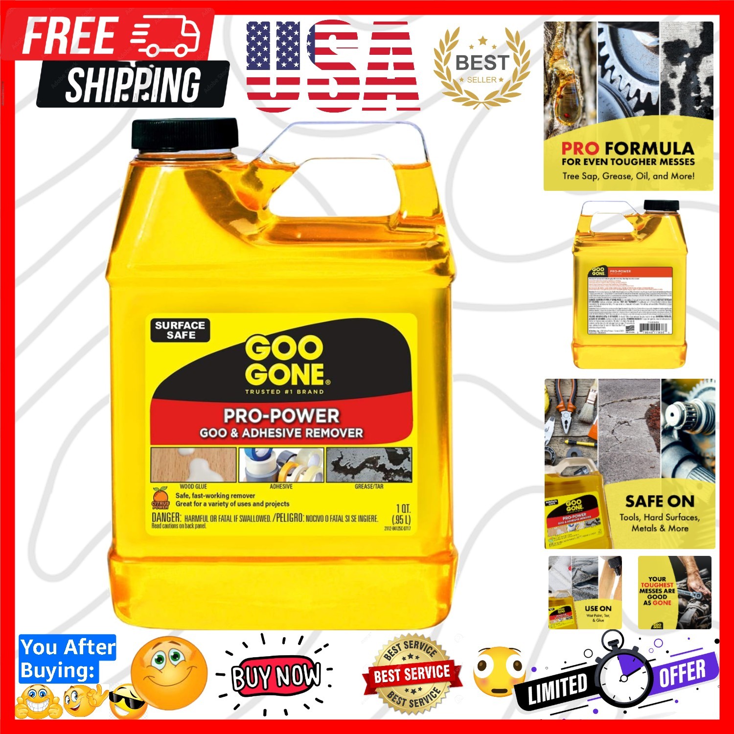 Pro-Power – Professional Strength Adhesive Remover – 32 Fl. Oz. Jug