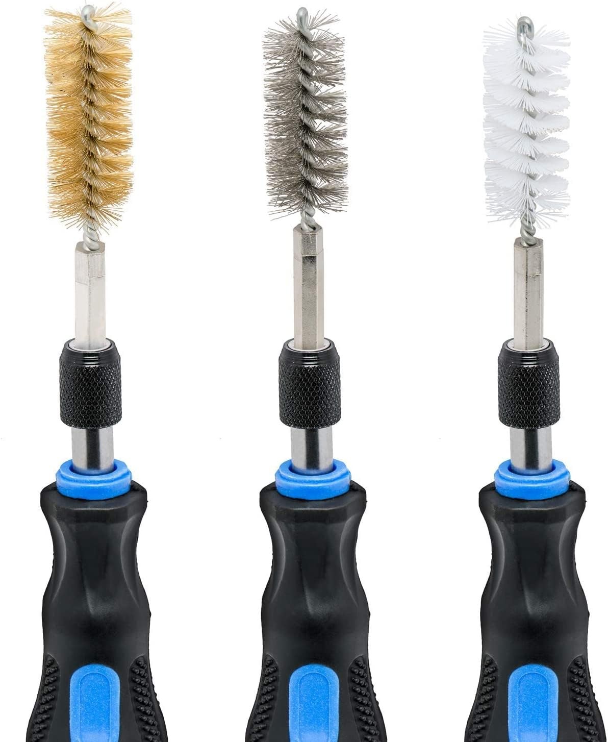 00325A Wire Brush Drill Attachments with 1/4-Inch Hex Shank, SAE and MM Brush…