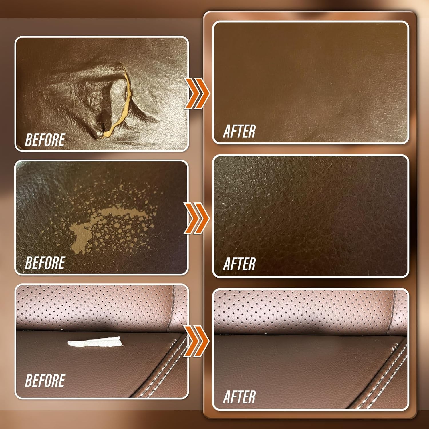 Brown Leather Repair Kit, Faux Leather Chair & Couch Repair Color: No.02 Brown