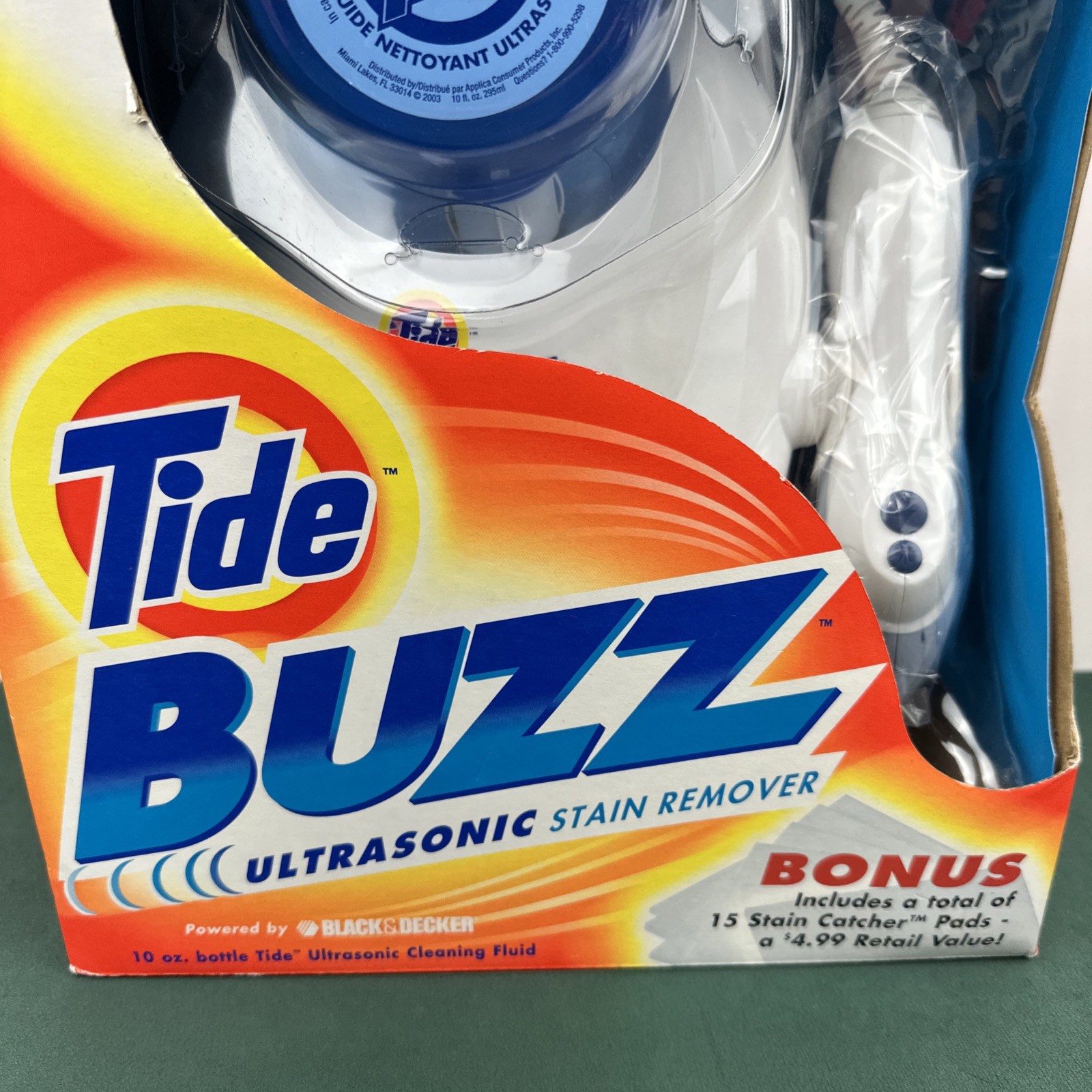 NEW BLACK+DECKER Tide Buzz Ultrasonic Stain Remover +NEW Refill Pack Bottle Pads