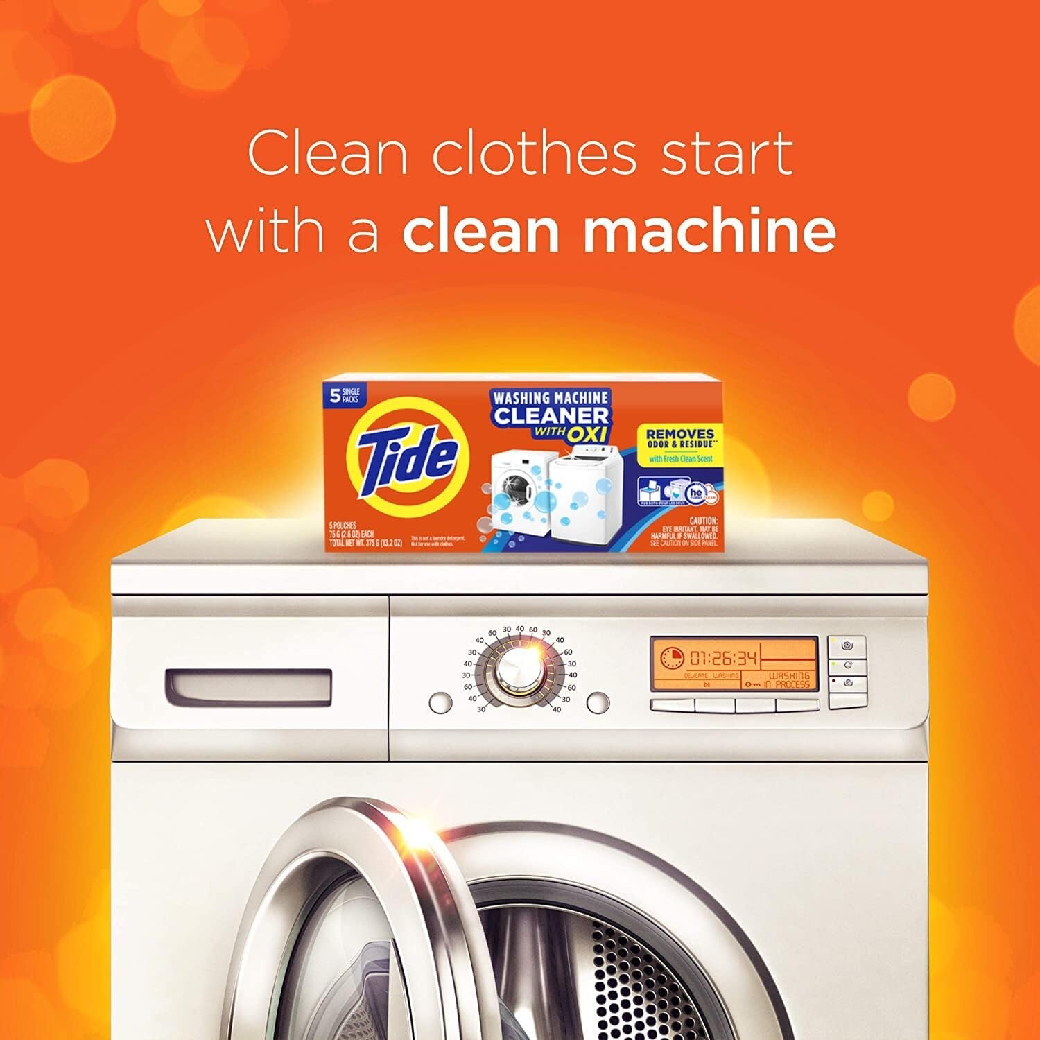 Washing Machine Cleaner by Tide, Washer Machine Cleaner with Oxi 21 Count Fresh