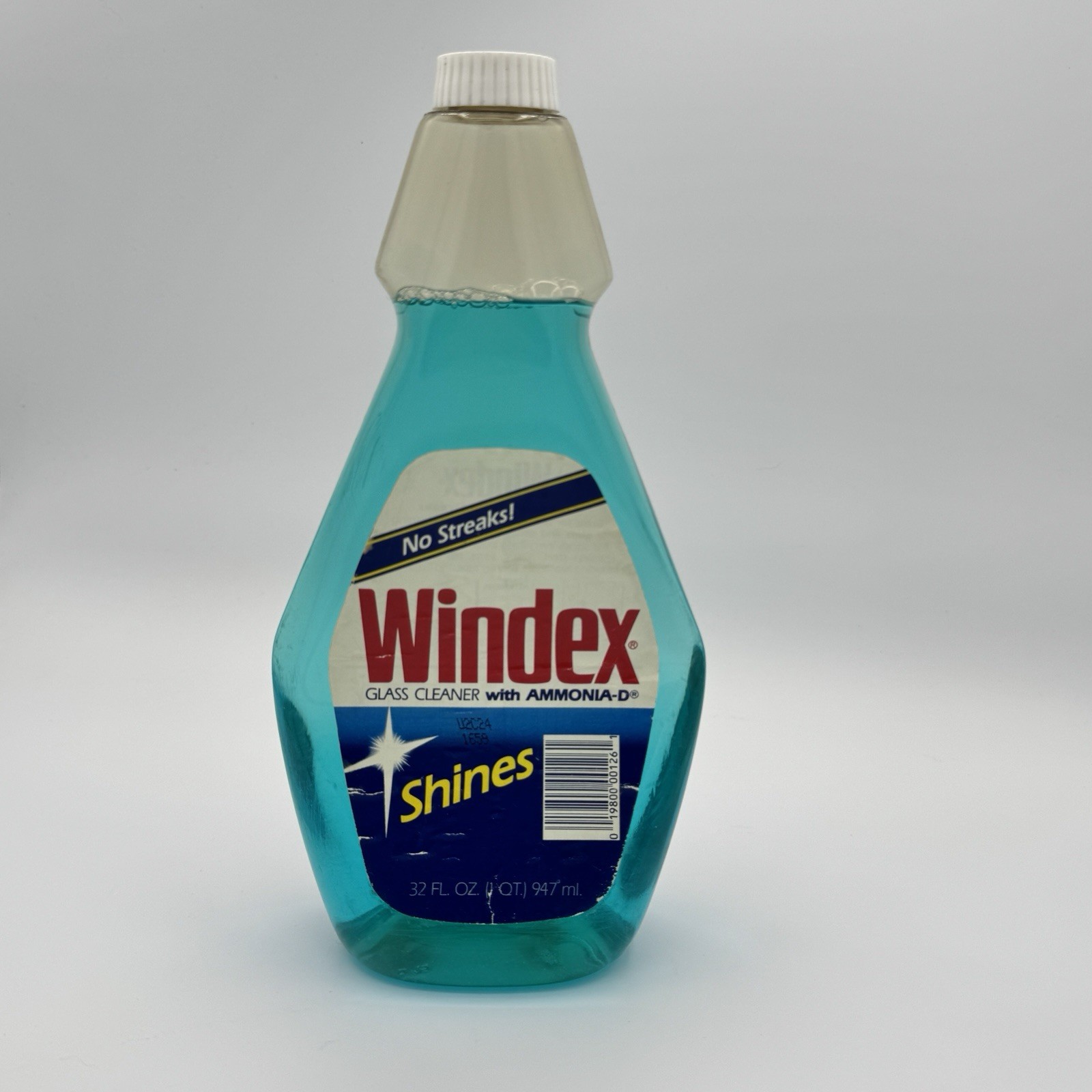 Vintage Windex No Streaks Glass Cleaner with Ammonia-D 80s Refill Partial Fill