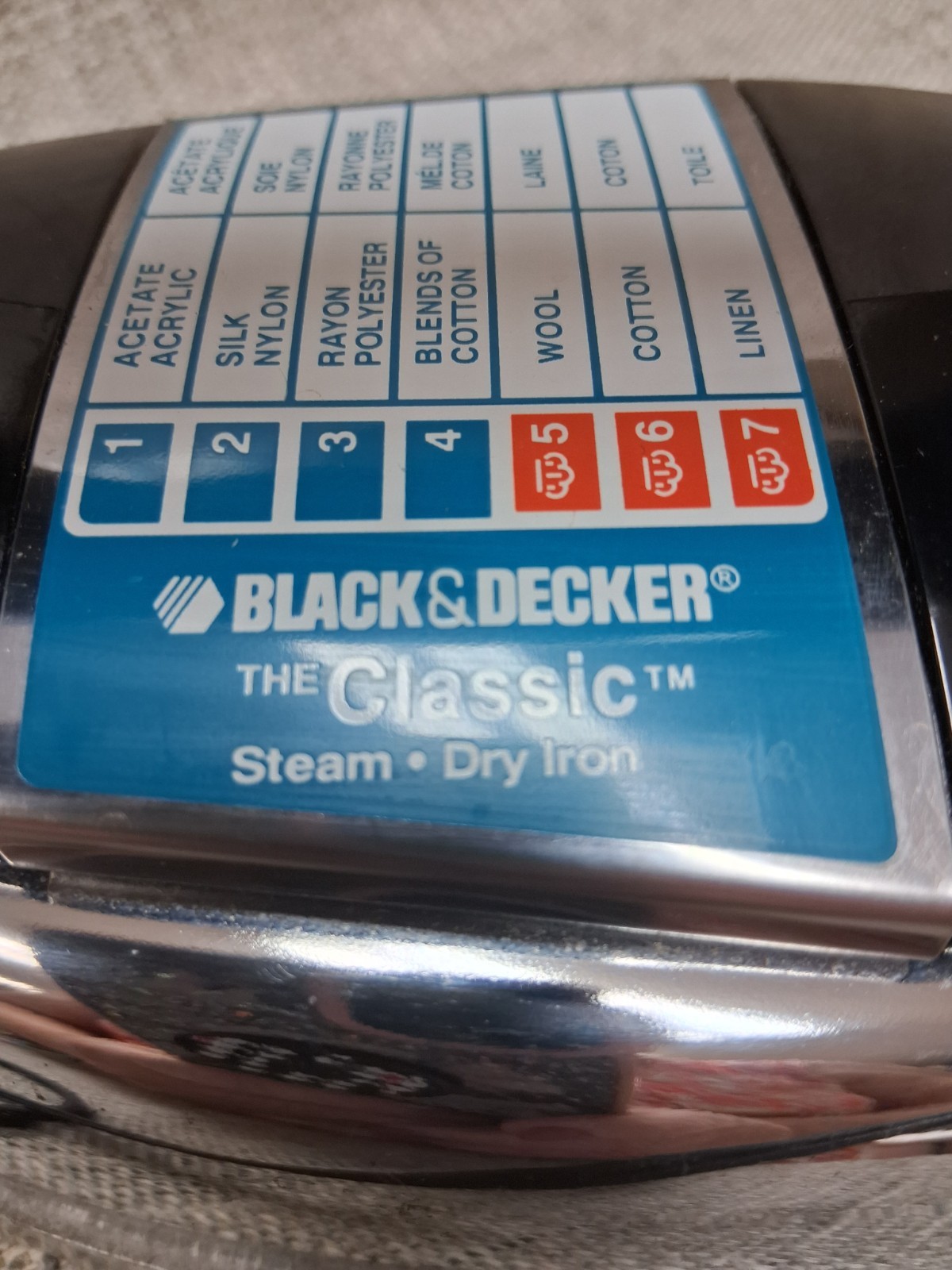 Vintage BLACK and DECKER Iron: Heavy Duty Classic Stainless Steel Design F67E