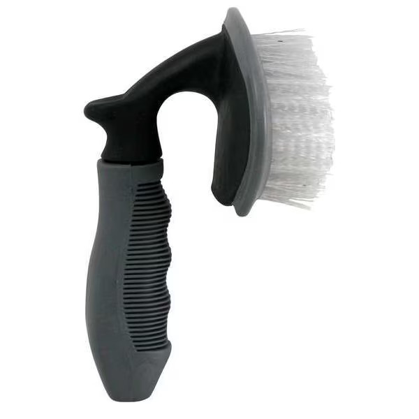 3 in W Tire Brush, 5 in L Handle, 5 1/4 in L Brush, Gray/White, Polypropylene, 6
