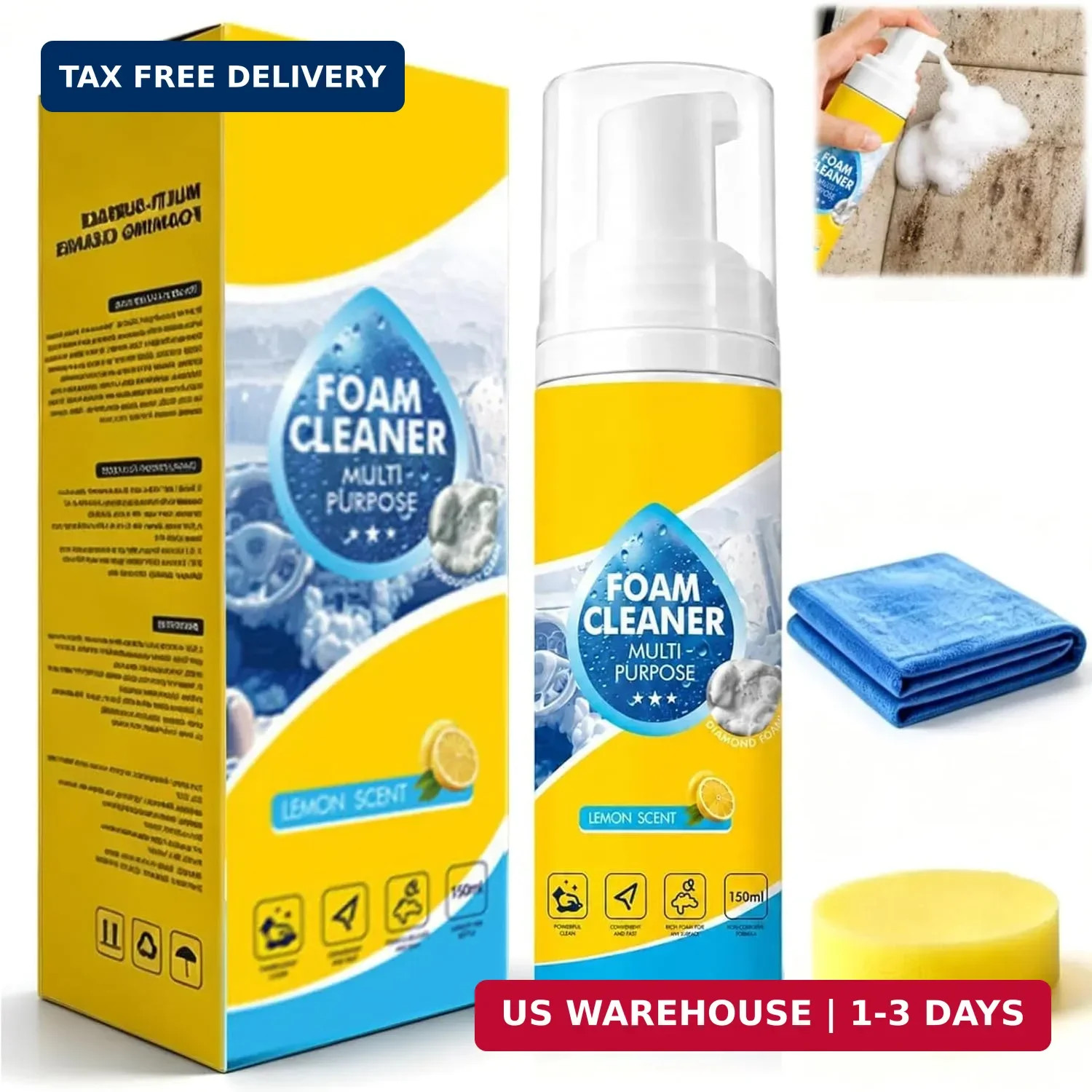4-in-1 Multi-Enzyme Foam Cleaner Multi-Purpose Car Kitchen Sofa Stain Remover